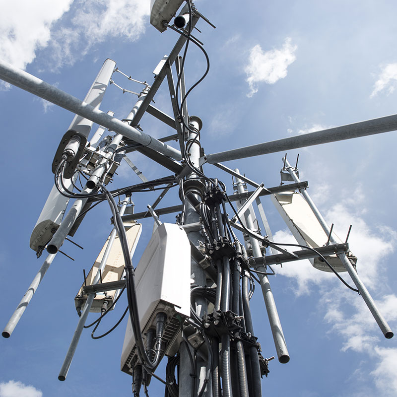 Complex outdoor antenna system on tower