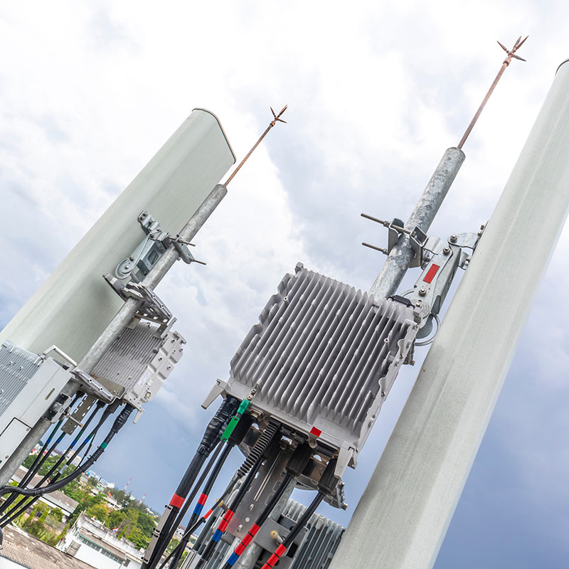 DAS antennas mounted on poles outside