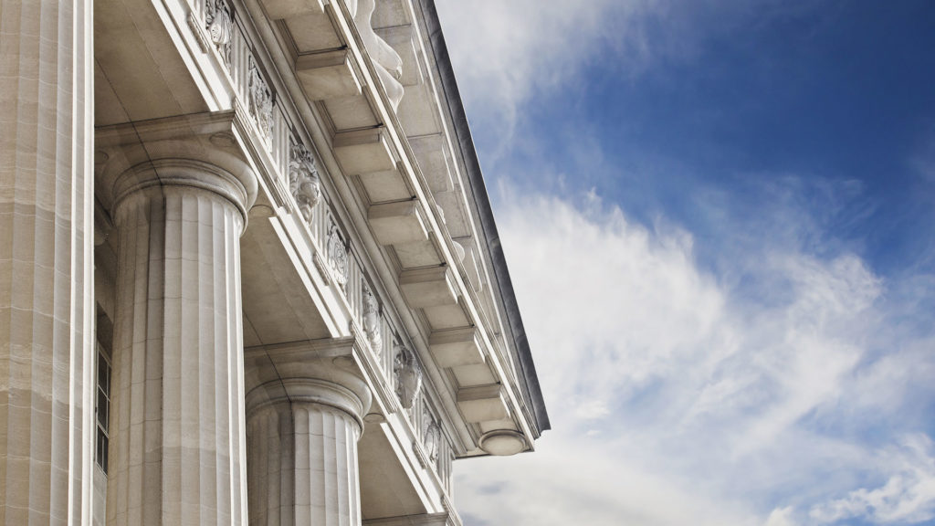 Exterior of Government building with large columns